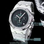  Replica Diamond Bezel Audemars Piguet Royal Oak Offshore Black Six-hand Chronograph Dial Watch